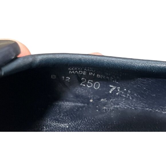 Tory Burch Reva Navy & Raffia Straw Woven Flats Logo Womens Size 7.5 - Picture 9 of 9